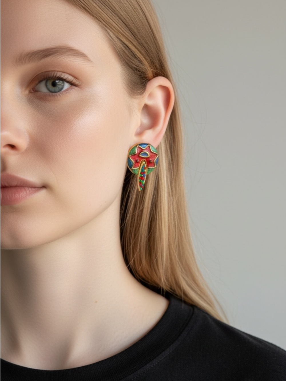 10/10 Multicolor Enamel Star Drop Earrings - Women Jewelry